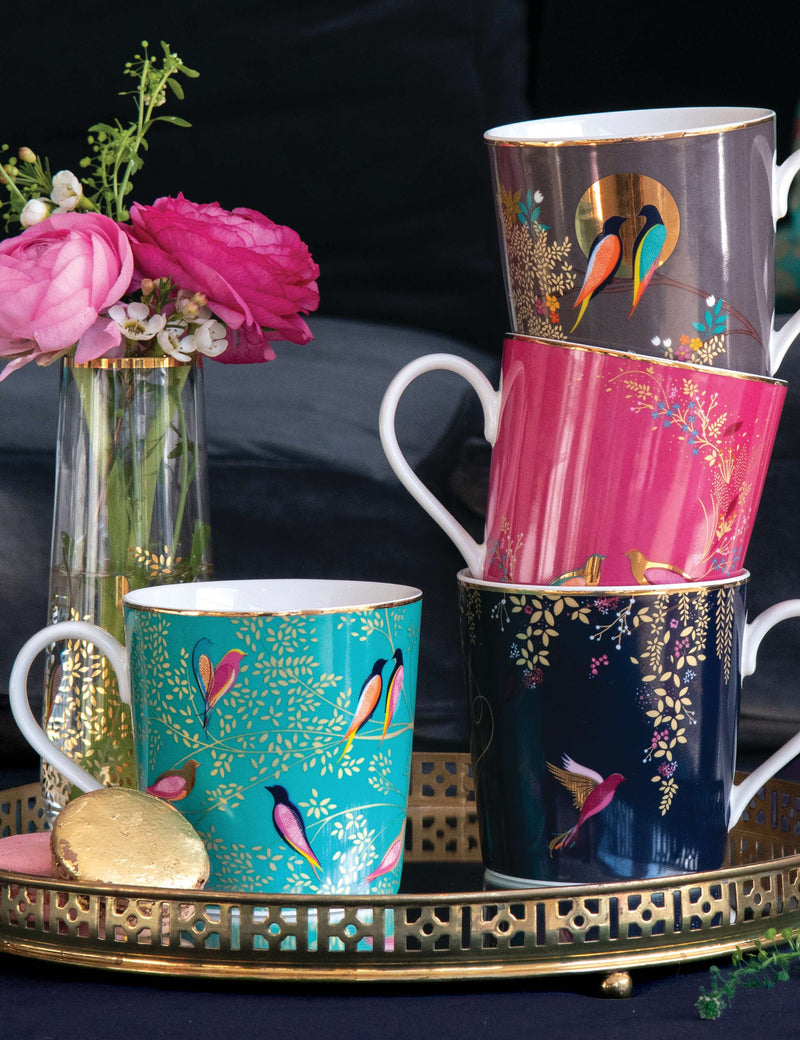 Sara Miller Chelsea fine china mugs set of 4, imported from the UK