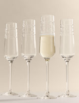 M&S Etched Champagne Flutes Set of 4
