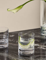 M&S X Kelly Hoppen Etched Tumblers Set of 4 Crystal Glass Drinking Glasses