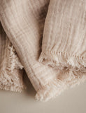 Set of 4 Frayed Edge Muslin Napkins