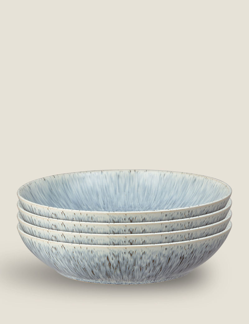 Denby Halo Speckle stoneware pasta bowls set of 4 (British brand)