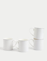 Hampton Stripe Mugs Set of 4