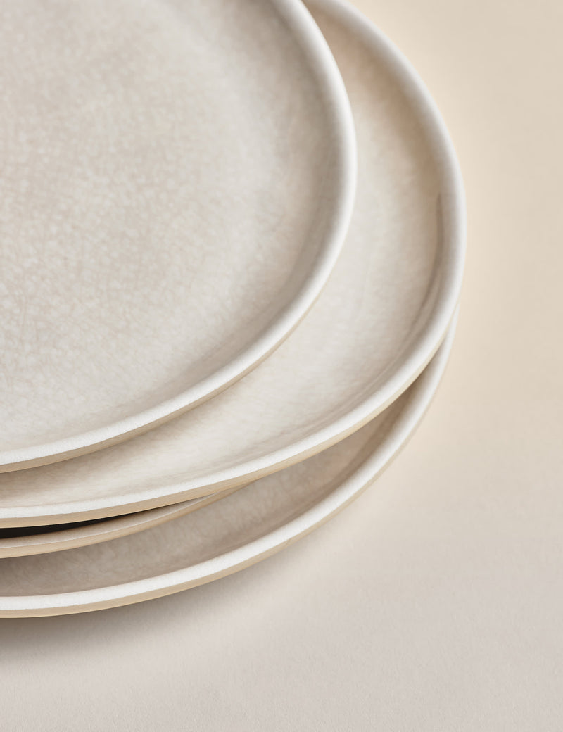 Set of 4 Linen Reactive Picnic Dinner Plates