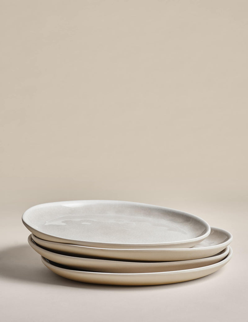 Set of 4 Linen Reactive Picnic Dinner Plates