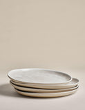 Set of 4 Linen Reactive Picnic Dinner Plates