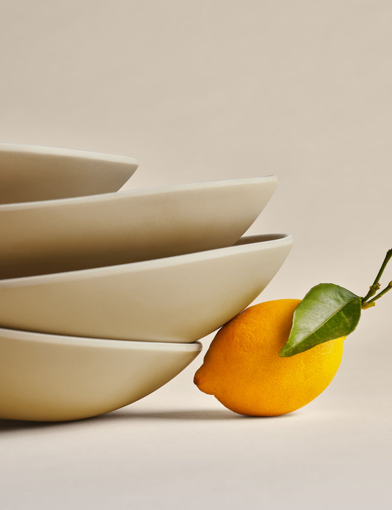 Linen Reactive picnic pasta bowls set of 4 (British brand)
