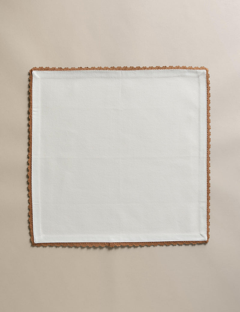 Pure Cotton Napkins with Lace Border 40x40 cm (British brand)