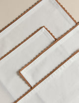 Set of 4 Pure Cotton Napkins with Lace Border 40x40 cm