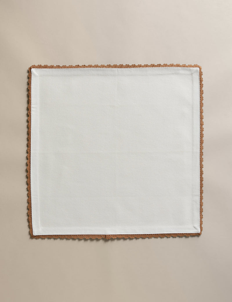 Pure Cotton Napkins with Lace Border 40x40 cm (British brand)