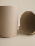 Set of four ribbed ceramic cappuccino cups (British brand)