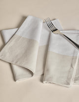 M&S X Kelly Hoppen Set of 4 Woven Banded Napkins Fabric Dining Napkins