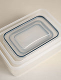 Set of 5 kitchen storage tubs with clip lids and various sizes (British brand)