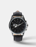 Silver Tone Round Face Croc Strap Watch
