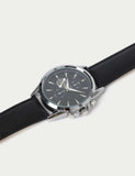 Silver Tone Round Face Croc Strap Watch