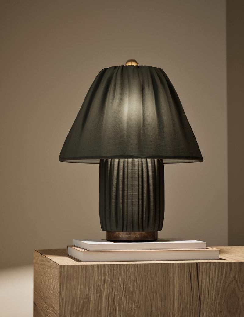 Soft Pleated Fabric Table Lamp (British brand)