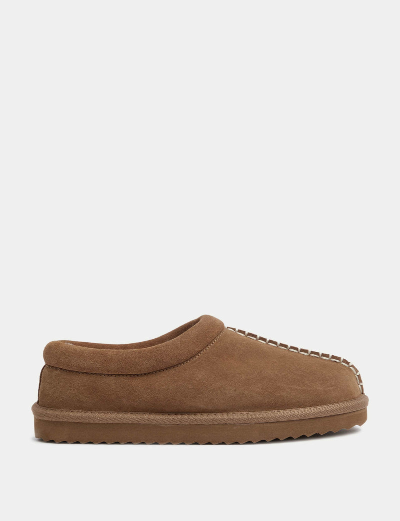 M&S suede faux fur lined mule clog slippers (British brand)