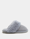 M&S suede faux fur trim mule slippers (British brand)