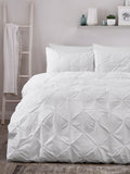Serene White Lara duvet cover and pillowcase set (British brand)