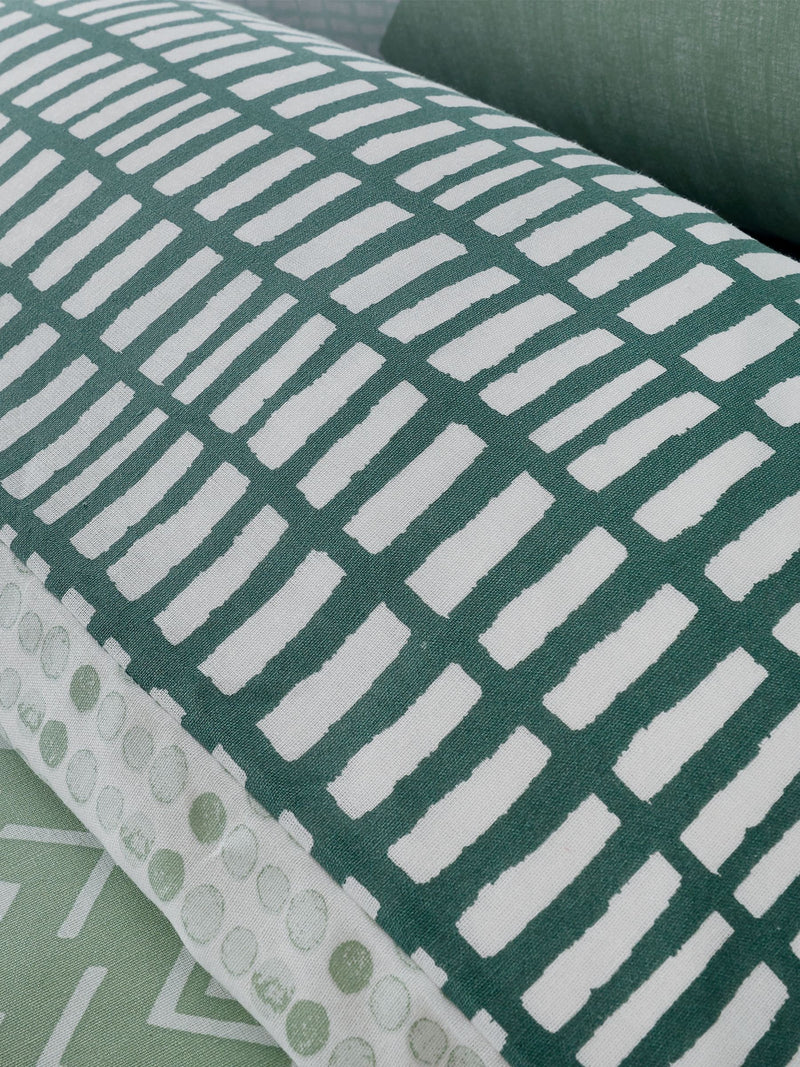 Catherine Lansfield Green Larsson Geo duvet cover and pillowcase set - British product