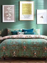 Furn Green Lunawood Reversible Duvet Cover and Pillowcase Set