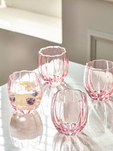 Ottilie Pink Short Tumblers Set of 4 Drinking Glasses