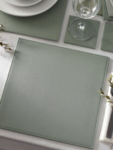 Sage Green Reversible Faux Leather Placemats and Coasters Set of 4