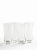Jasper Conran London clear fluted tall tumbler glasses 15cm height set of 4, UK version