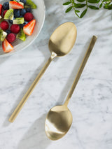 Gold Valencia Stainless Steel Serving Spoons Set of 2