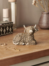 Natural Hamish The Highland Cow Ring Holder Desk Organizer 4.5cm Height