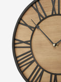 Natural black Bronx wooden wall clock 30cm, imported from the UK