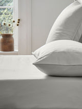 Ted Baker Silver Silky Smooth Plain Dye 250 Thread Count Cotton Fitted Sheet