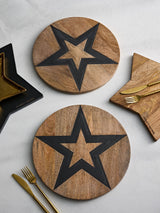 Rockett St George Wood Studio Star Circular Placemats Set of 2 32cm