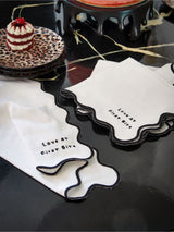 Rockett St George Black/White First Bite Cotton Napkins Set of 4