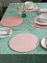 Nina Campbell Coral Pink Cork Backed Placemats Set of 4