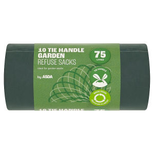 ASDA 10 Pack Tie Handle Garden Refuse Sacks 75 Litres
