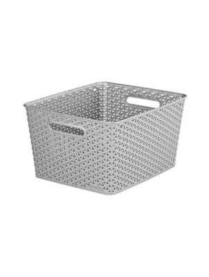 Curver rectangular grey storage basket 18L - British product