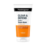 Neutrogena Clear & Defend 2-in-1 Wash-Mask 1% Salicylic Acid Facial Cleanser 150ml