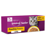 Whiskas Senior 7+ Poultry Feasts Wet Cat Food Pouches 40 x 85g