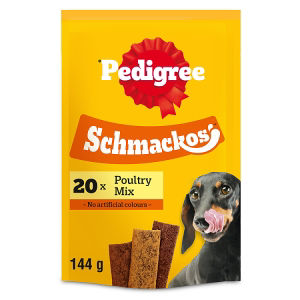 Pedigree poultry dog treats 20 strips, imported from the UK