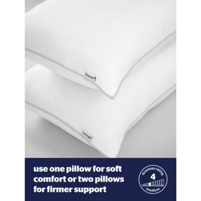 Silentnight Classic Pillow 4 Pack UK Soft Filled White Set (British brand)