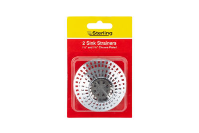 Sterling Chrome Sink Strainers Twin Pack 1 1/2 1 3/4 (British brand)
