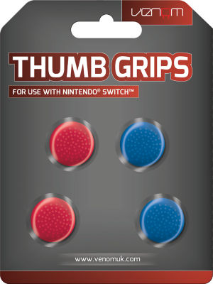 Venom red/blue thumb grips for Nintendo Switch (British brand)