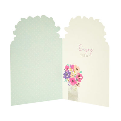 George Home vase of flowers birthday card 137mm x 210mm, UK version