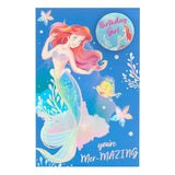 Disney Little Mermaid Birthday Card Badge 21.6 x 14.3cm - British product