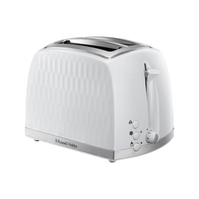 Russell Hobbs honeycomb white 2 slice toaster, imported from the UK