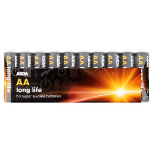 ASDA AA Long Life Super Alkaline Batteries 50 Pack