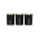 George Home tea coffee sugar canisters in black - British product