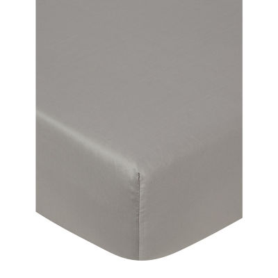 George Home Grey Sateen Fitted Sheet Single, UK version