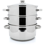 George Home Stainless Steel 3 Tier Food Steamer 24cm