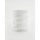 George Home White Marble Effect Bathroom Bin 18 x 18 x 23 cm